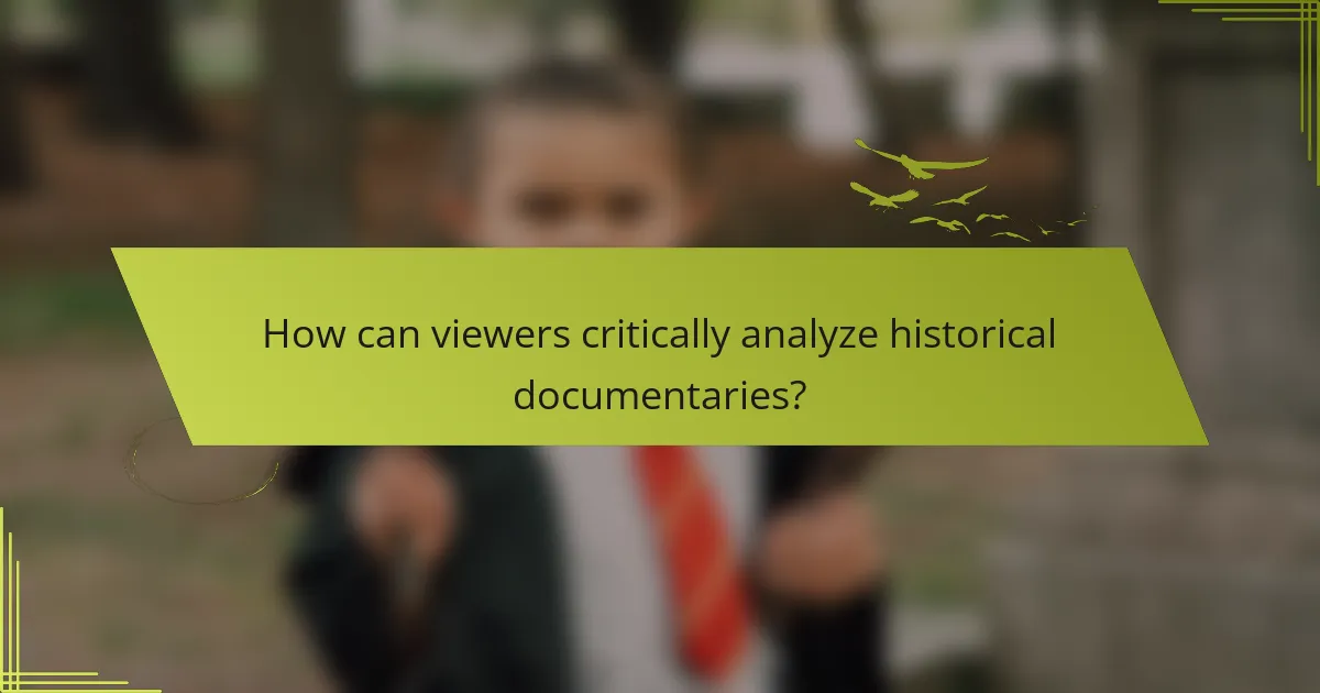 How can viewers critically analyze historical documentaries?