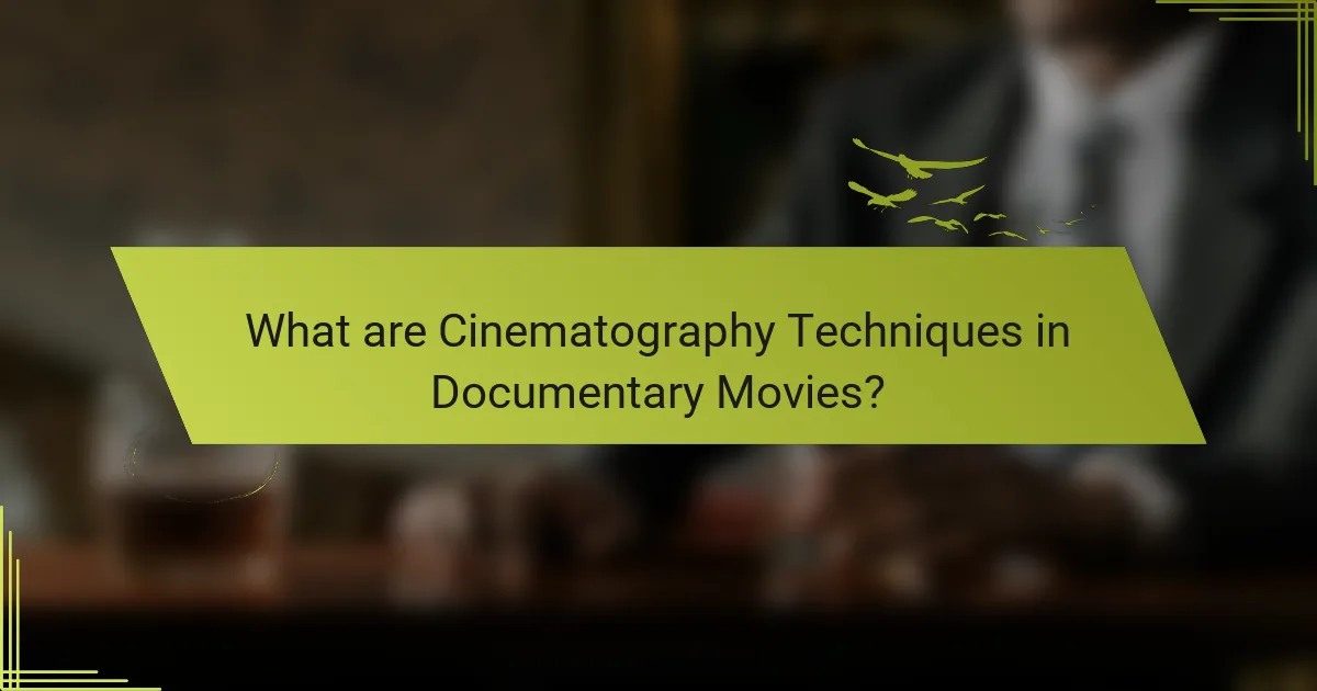 What are Cinematography Techniques in Documentary Movies?