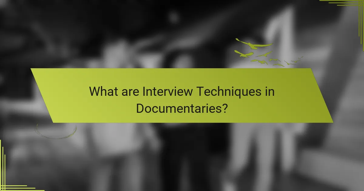 What are Interview Techniques in Documentaries?