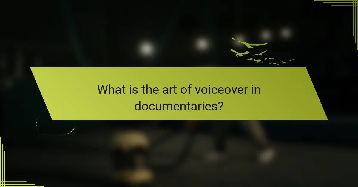 What is the art of voiceover in documentaries?