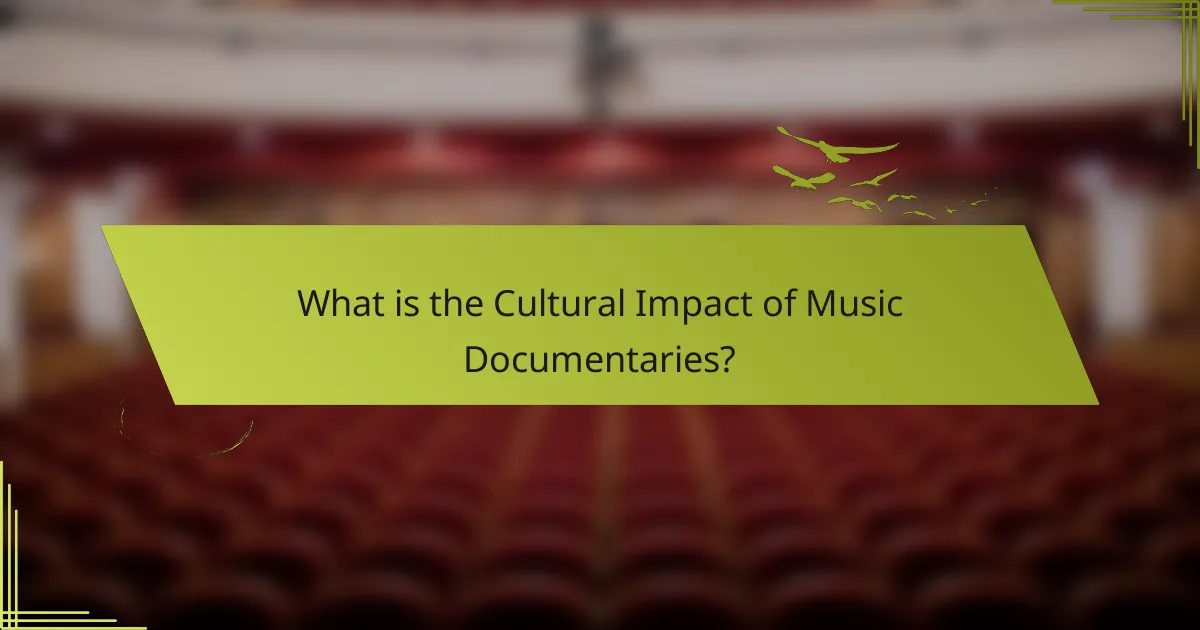 What is the Cultural Impact of Music Documentaries?