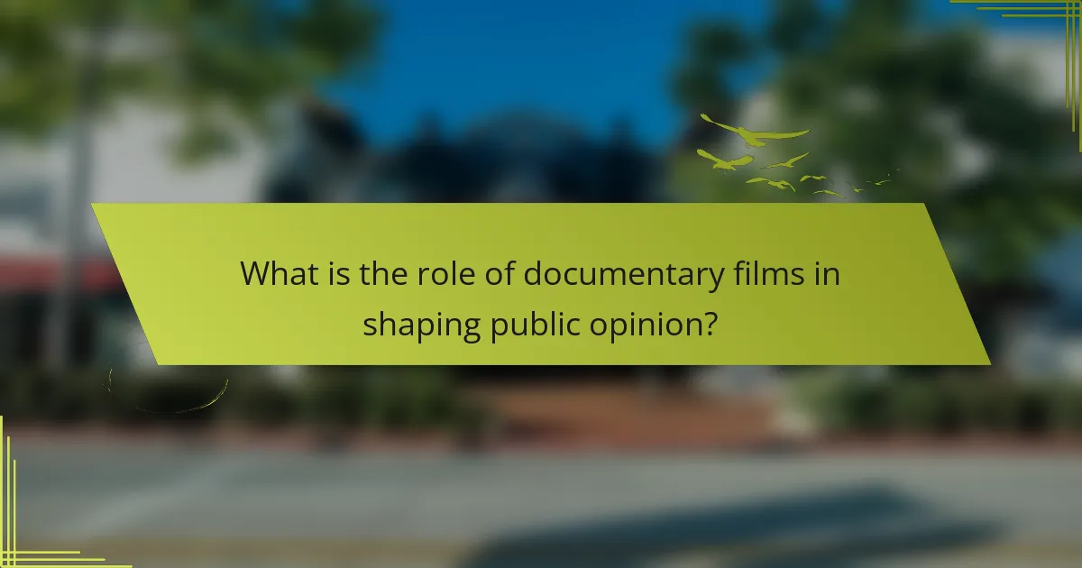 What is the role of documentary films in shaping public opinion?