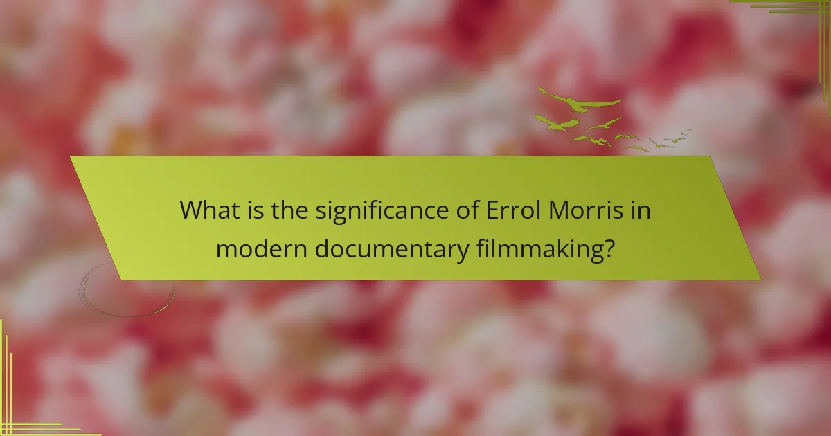 What is the significance of Errol Morris in modern documentary filmmaking?
